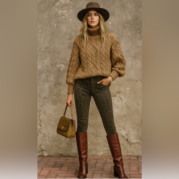 MOTHER Pants - MOTHER The Looker Gray and Black Giraffe Print Skinny Jeans Womens size 25